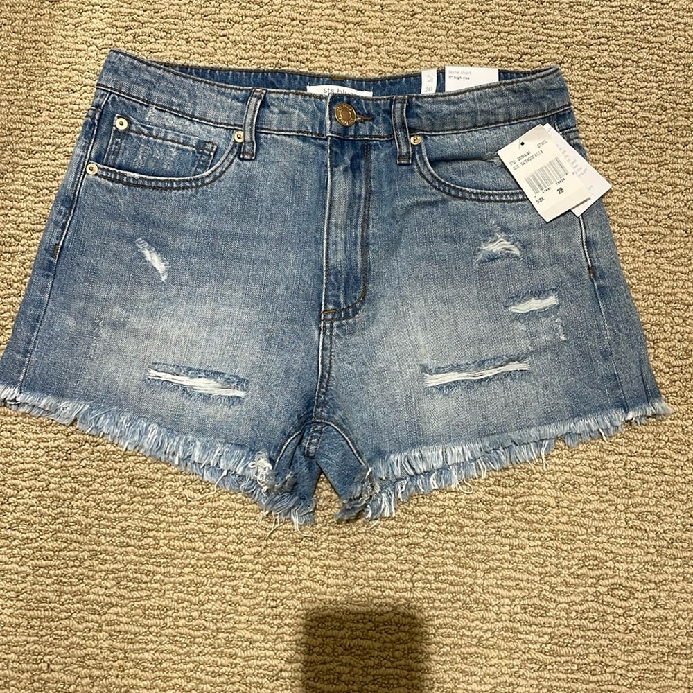 NWT STS blue distressed jean shorts